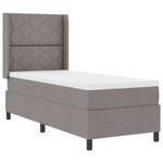 vidaXL Lit à ressort avec Matelas Taupe 80x200 cm Tissu