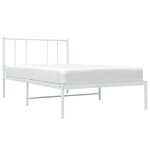 vidaXL Cadre de lit métal sans matelas avec tête de lit blanc 90x200cm