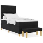 vidaXL Lit à ressorts avec matelas Noir 90 x 190 cm tissu