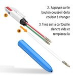 Pack 2 Recharge pour stylo 4 couleurs pointe moyenne 1 mm Rouge BIC