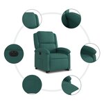 vidaXL Fauteuil inclinable électrique vert foncé tissu