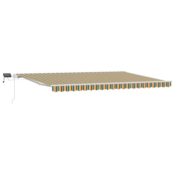 vidaXL Auvent Rétractable Vert et jaune 500 × 350 cm Tissu et acier
