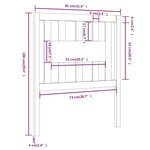 vidaXL Tête de lit Marron miel 81x4x100 cm Bois massif de pin