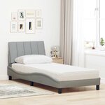 vidaXL Lit avec matelas Hanko gris clair 80x200 cm tissu