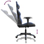 vidaXL Chaise de jeu Noir et bleu Similicuir