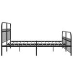 vidaXL Cadre de lit métal sans matelas avec pied de lit noir 183x203cm