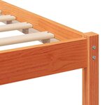 vidaXL Cadre de lit avec tête de lit Brun cire 200 x 200 cm Pin massif