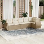 vidaXL Salon de jardin avec coussins 6 Pièces beige résine tressée