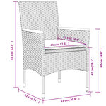 vidaXL Ensemble à manger de jardin et coussins 5 Pièces gris rotin verre