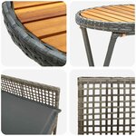 vidaXL Ensemble bistro de jardin 3 Pièces Gris Poly rotin