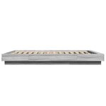 vidaXL Cadre de lit et lumières LED sans matelas sonoma gris 140x190cm