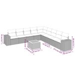 vidaXL Salon de jardin 10 Pièces avec coussins noir résine tressée