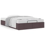 vidaXL Cadre de lit ottoman sans matelas marron foncé 120x200 cm tissu