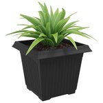 vidaXL Pot de Fleurs Carré 6 Pièces Noir 28 5 x 28 5 x 22 cm Plastique