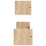 vidaXL Étagères murales avec barres 2 Pièces chêne sonoma 60x16x14 cm