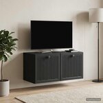 vidaXL Meuble TV mural Noir 59 5 x 31 x 30 cm Bois d'ingénierie