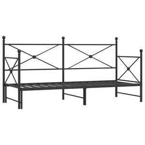 vidaXL Lit de jour et lit gigogne sans matelas noir 90x190 cm acier