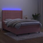 vidaXL Sommier à lattes de lit matelas et LED Rose 140x190 cm Velours