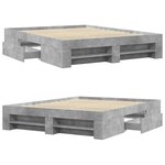 vidaXL Cadre de lit sans matelas gris béton 150x200 cm bois ingénierie