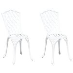 vidaXL Chaise de jardin 2 Pièces Blanc 39 x 40 x 87cm Aluminium