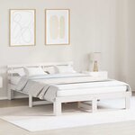 vidaXL Cadre de lit en bois blanc Blanc Bois 150 x 200 cm Durable