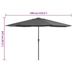 vidaXL Parasol de jardin avec mât en métal 390 cm anthracite