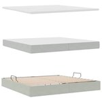vidaXL Lit de rangement LED avec matelas Gris clair 200 x 200 cm