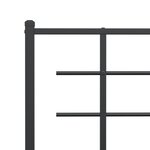vidaXL Tête de lit métal noir 150 cm