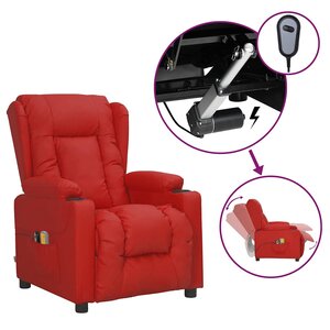 vidaXL Fauteuil de massage électrique Rouge bordeaux Similicuir