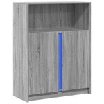 vidaXL Buffet avec LED sonoma gris 77x34x100 cm bois d'ingénierie