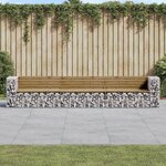 vidaXL Banc de jardin design gabion 347x71x65 5cm bois de pin imprégné