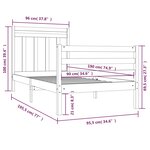 vidaXL Cadre de lit bois massif 90x190 cm simple