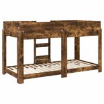 vidaXL Lit Superposé pour Enfants Chêne fumé 100 x 190 cm