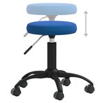 vidaXL Chaise pivotante de bureau Bleu Velours