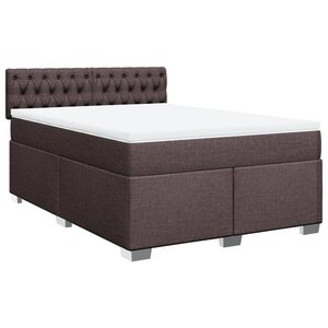 vidaXL Sommier à lattes de lit avec matelas Marron foncé 140x200 cm