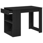 vidaXL Bureau avec tiroir et étagère chêne noir bois d'ingénierie
