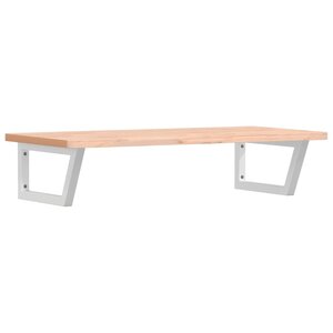 vidaXL Étagère de vasque murale acier et bois massif de hêtre