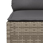 vidaXL Canapé d'angle de jardin avec coussins gris résine tressée