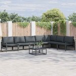 vidaXL Ensemble de canapé de jardin 8 Pièces Anthracite Acier