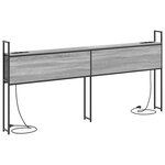 vidaXL Headboard de Rangement avec Station de Charge Sonoma gris