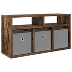 vidaXL Basboard avec tiroir Chêne fumé 72 x 22 5 x 38 cm