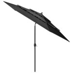 vidaXL Parasol de jardin à 3 niveaux avec mât en aluminium anthracite