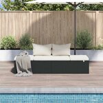 vidaXL Lit de jardin Noir 195x60 cm Résine tressée