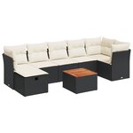 vidaXL Salon de jardin 8 Pièces avec coussins noir résine tressée
