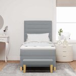 vidaXL Lit à ressorts avec coussin Gris clair 200 x 90 cm tissu