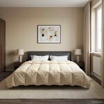 vidaXL Duvet d'été simple Matelassé Crème 220 x 240 cm Microfibre