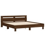 vidaXL Cadre de lit avec tête de lit chêne marron 180x200 cm