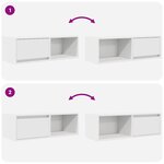 vidaXL Meuble TV blanc 80x31x25 5 cm bois d'ingénierie