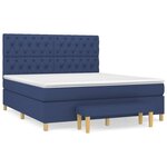 vidaXL Sommier à lattes de lit avec matelas Bleu 160x200 cm Tissu