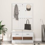vidaXL Portemanteau SANDNES blanc 87x40x159 5 cm bois massif pin
